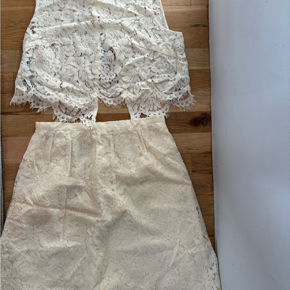 Jenny Yoo Lace Skirt and Top Set